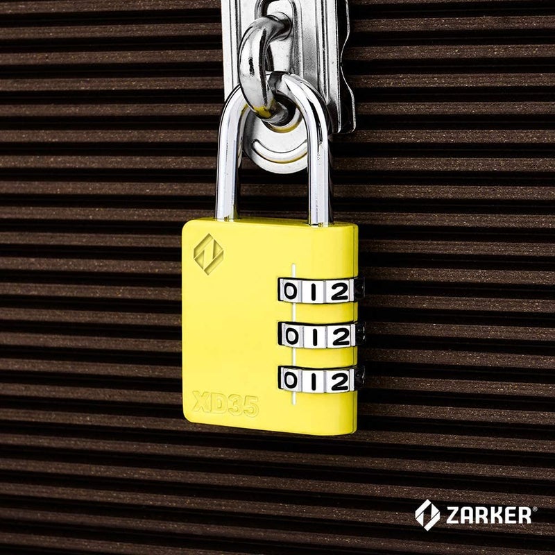 Zarker XD35 Combination Lock, 3-Digit Padlock for School, Gym, Sports, Locker Lock, Fence, Toolbox, Case, Outdoor, Hasp Storage (1-Pack, Yellow) - Image 3